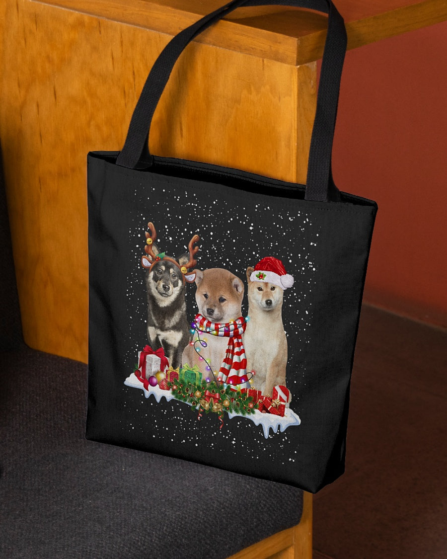 Christmas Buddies-Shiba Inu-Cloth Tote Bag
