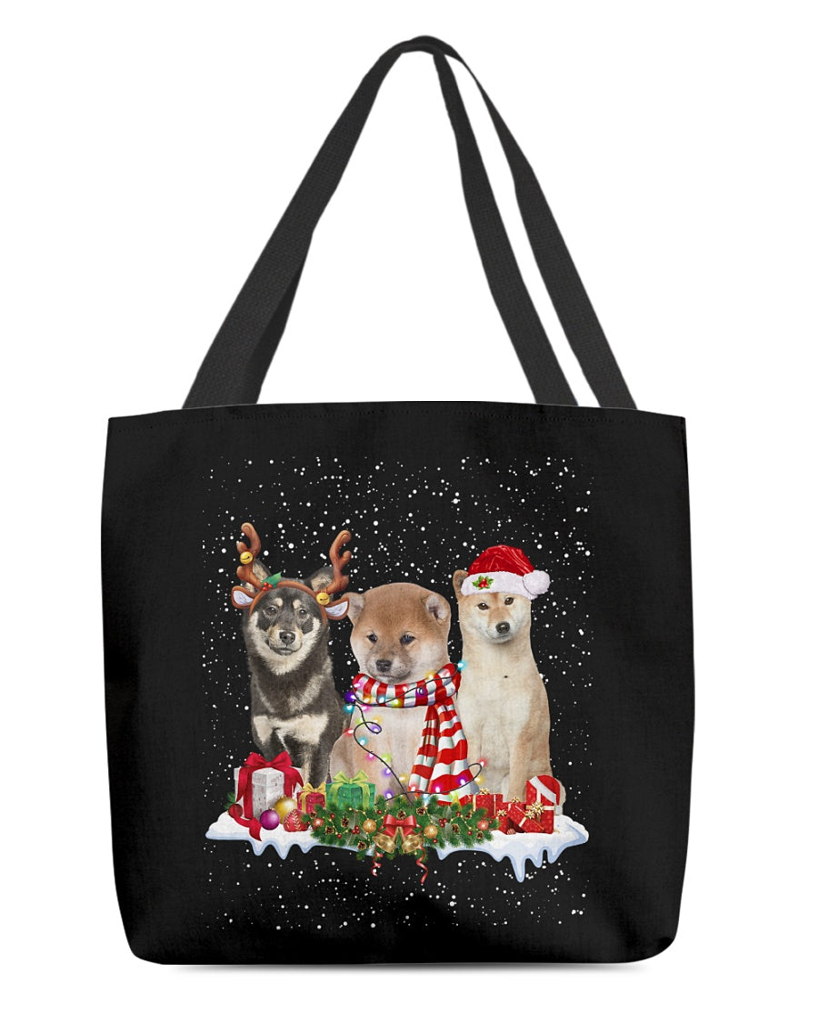 Christmas Buddies-Shiba Inu-Cloth Tote Bag