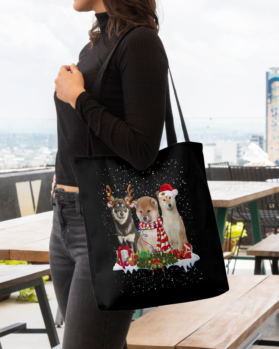 Christmas Buddies-Shiba Inu-Cloth Tote Bag