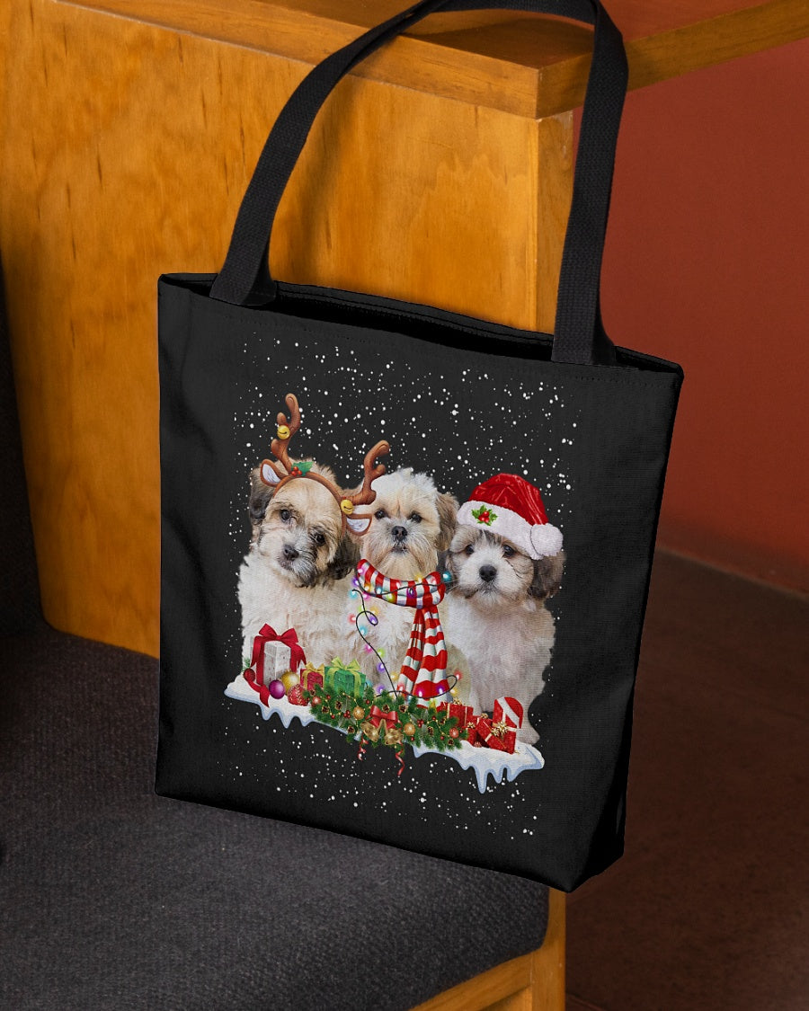 Christmas Buddies-Shichon-Cloth Tote Bag