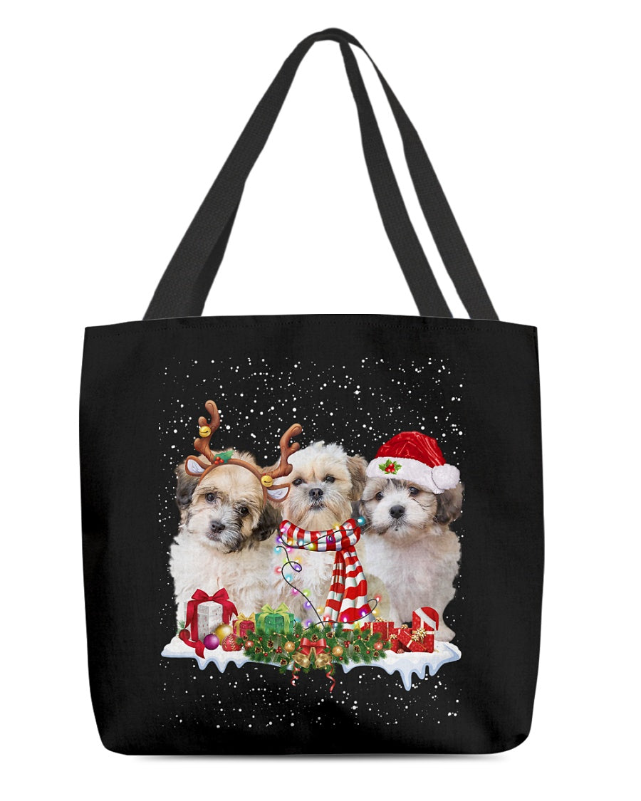 Christmas Buddies-Shichon-Cloth Tote Bag