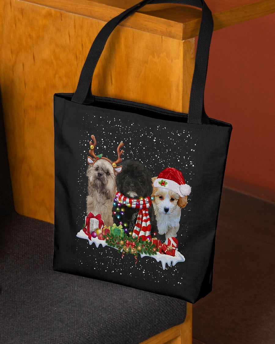 Christmas Buddies-Shih Tzu-Cloth Tote Bag