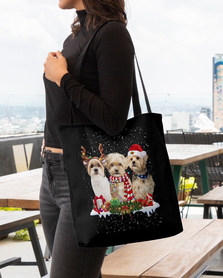 Christmas Buddies-Shorkie-Cloth Tote Bag