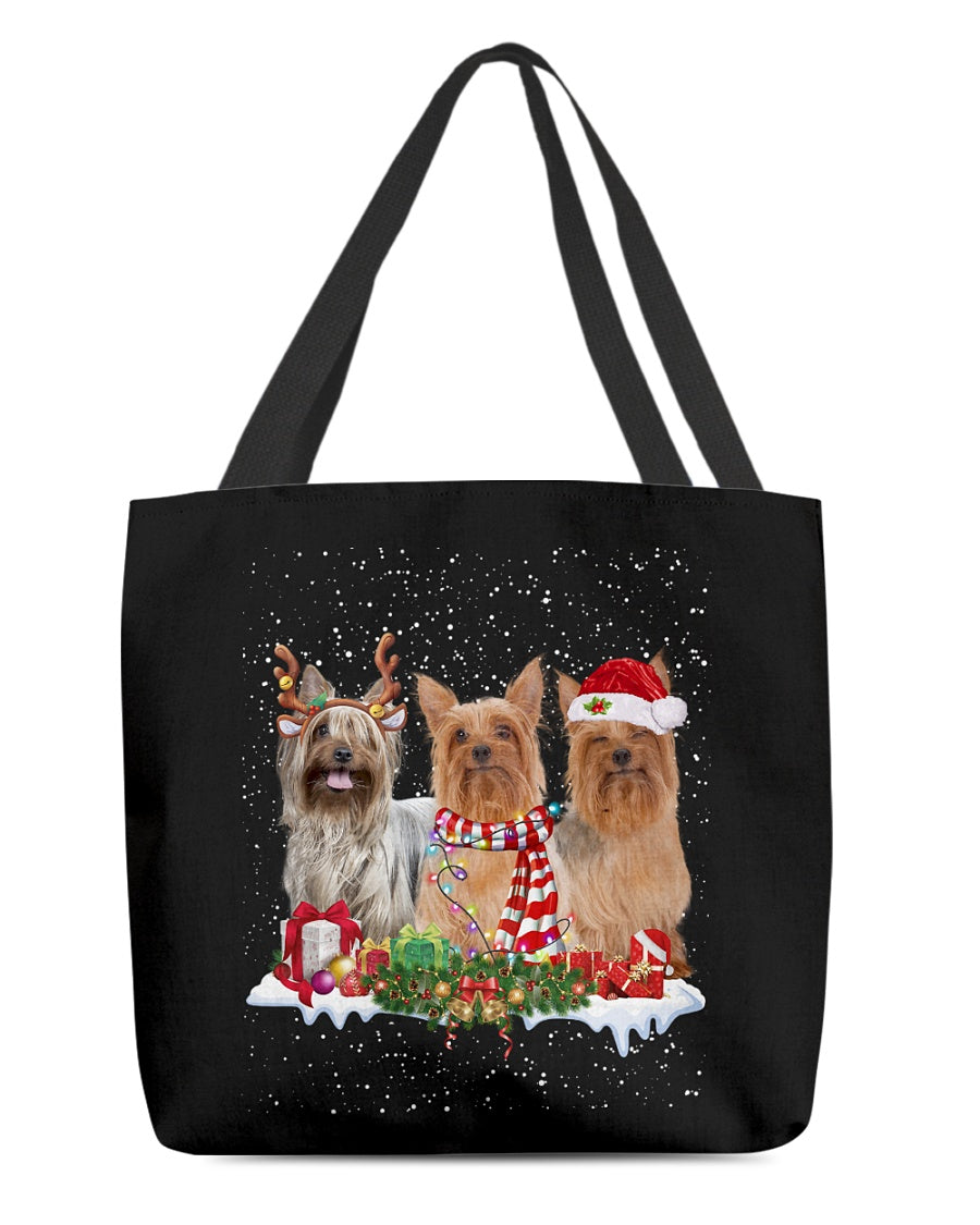 Christmas Buddies-Silky Terrierv-Cloth Tote Bag