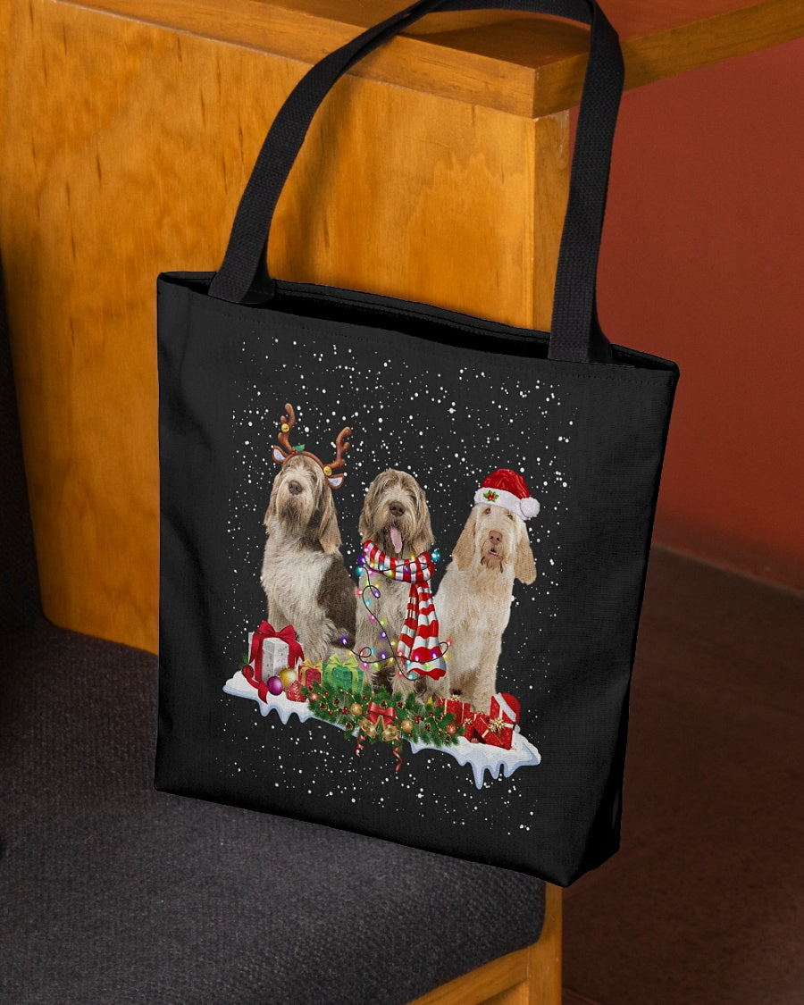 Christmas Buddies-Spinone Italiano-Cloth Tote Bag