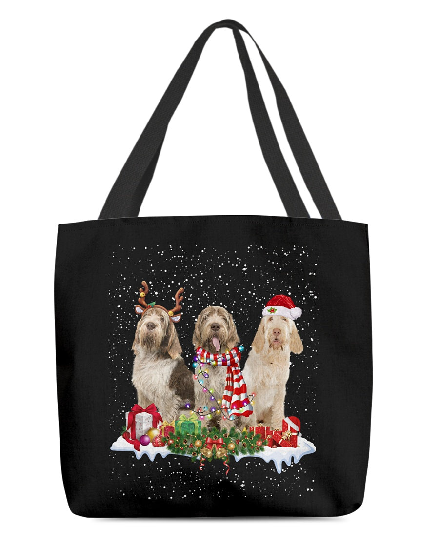 Christmas Buddies-Spinone Italiano-Cloth Tote Bag