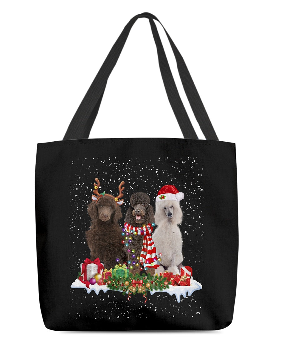 Christmas Buddies-Standard Poodle-Cloth Tote Bag