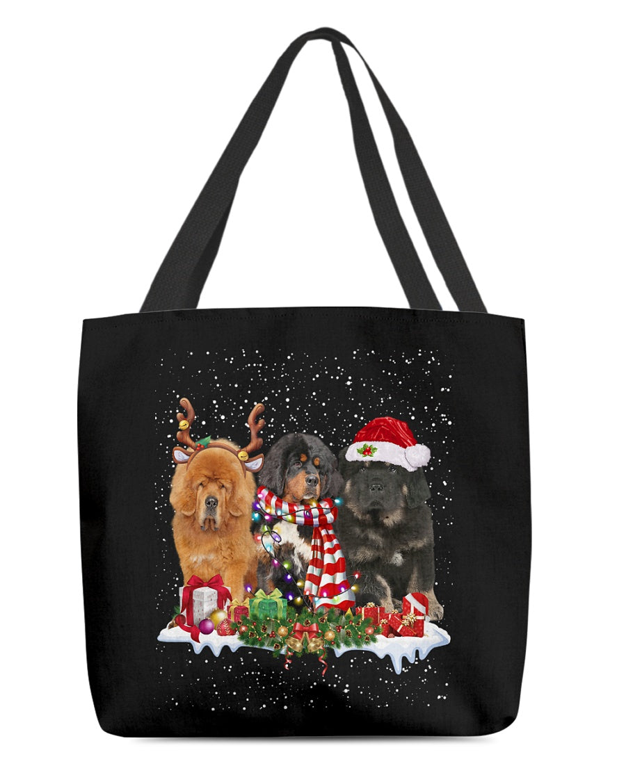 Christmas Buddies-Tibetan Mastiff-Cloth Tote Bag