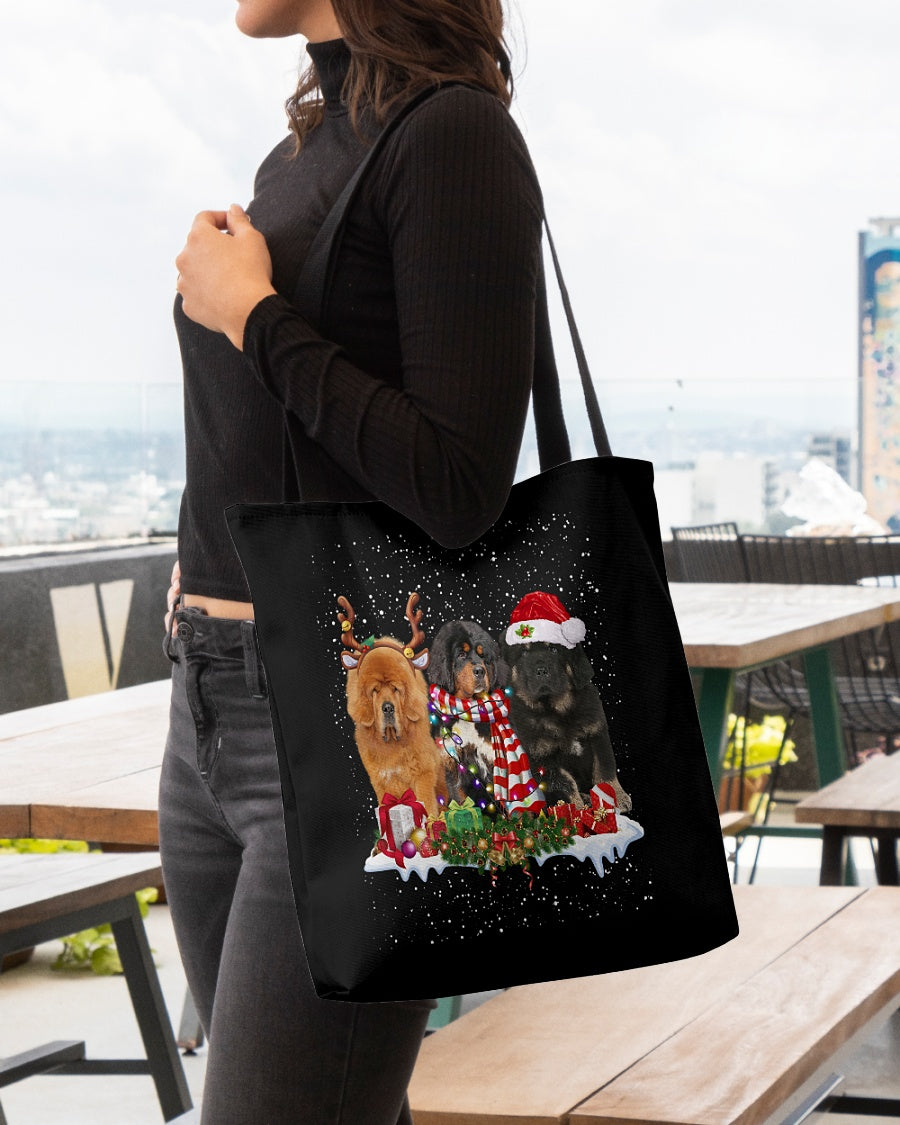 Christmas Buddies-Tibetan Mastiff-Cloth Tote Bag
