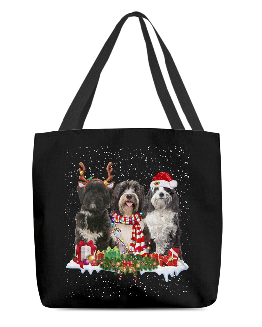 Christmas Buddies-Tibetan Terrier 1-Cloth Tote Bag