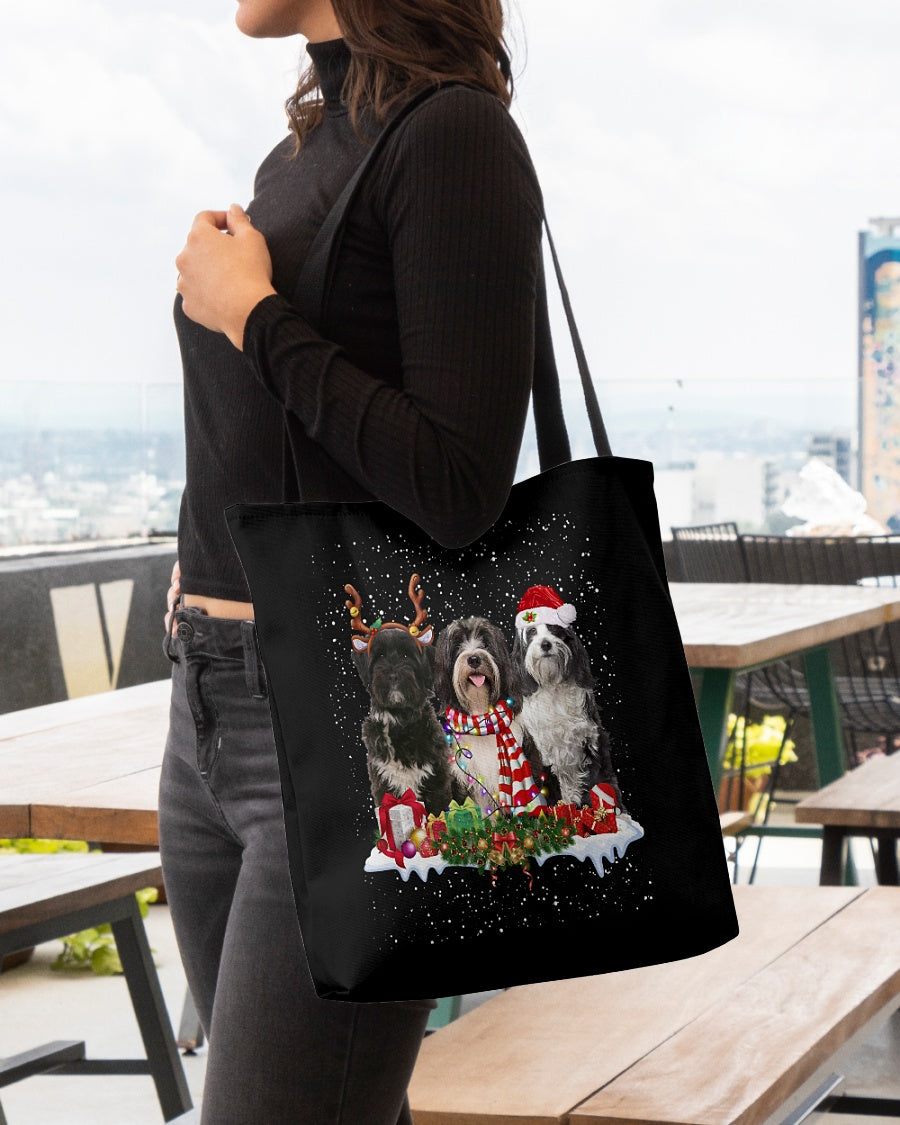 Christmas Buddies-Tibetan Terrier 1-Cloth Tote Bag