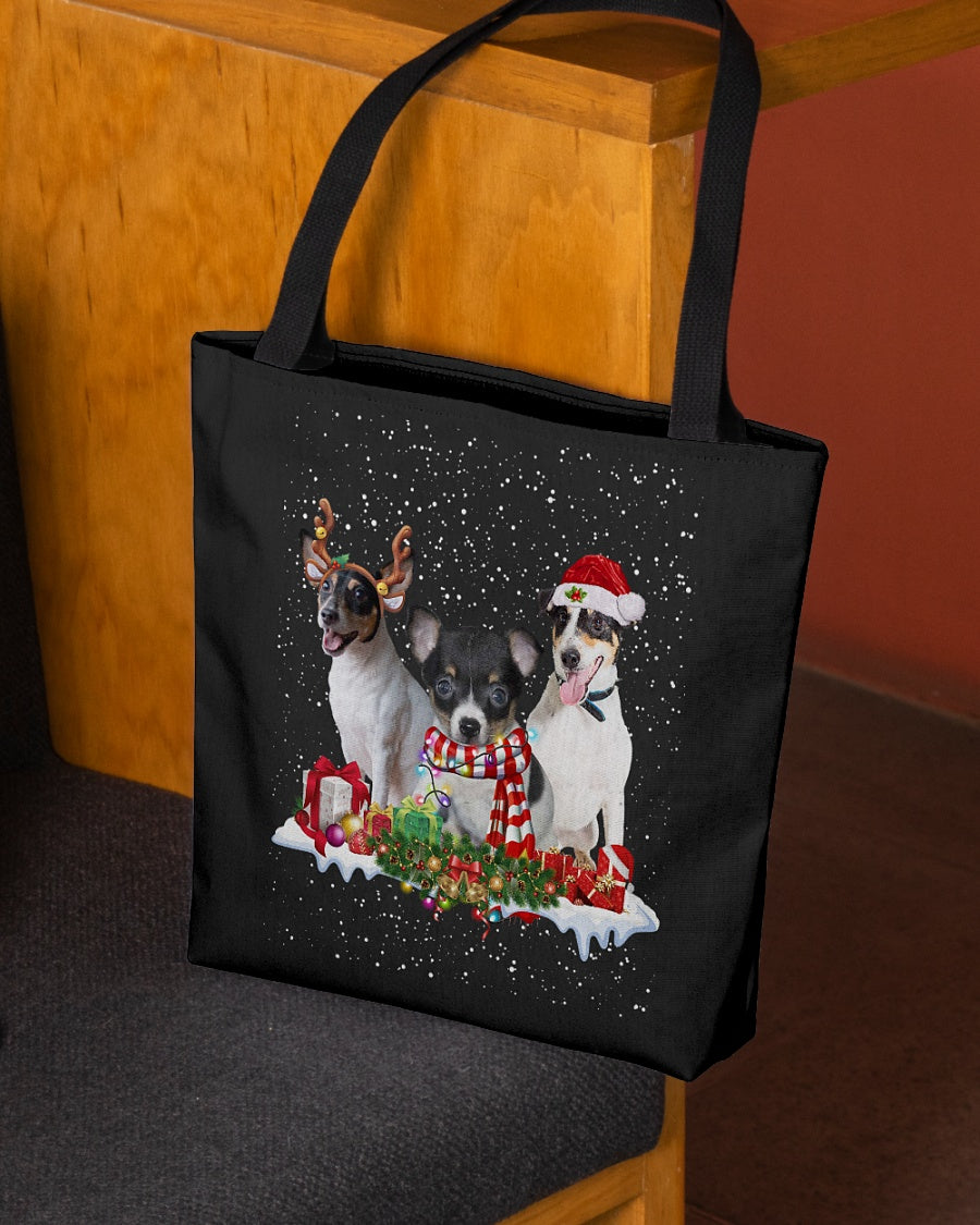 Christmas Buddies-Toy Fox Terrier-Cloth Tote Bag