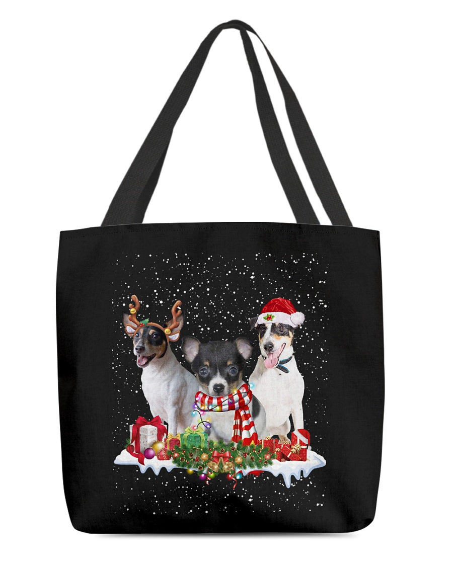 Christmas Buddies-Toy Fox Terrier-Cloth Tote Bag