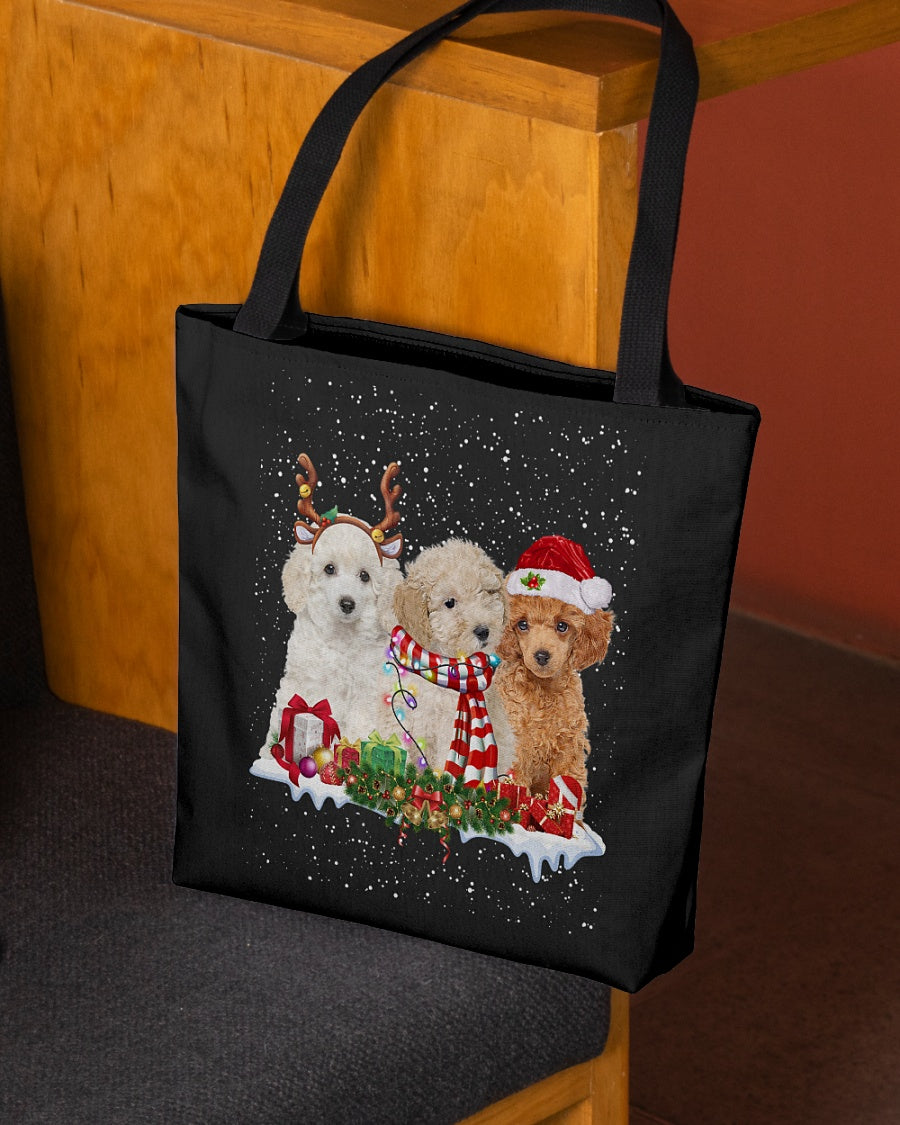 Christmas Buddies-Toy Poodle-Cloth Tote Bag