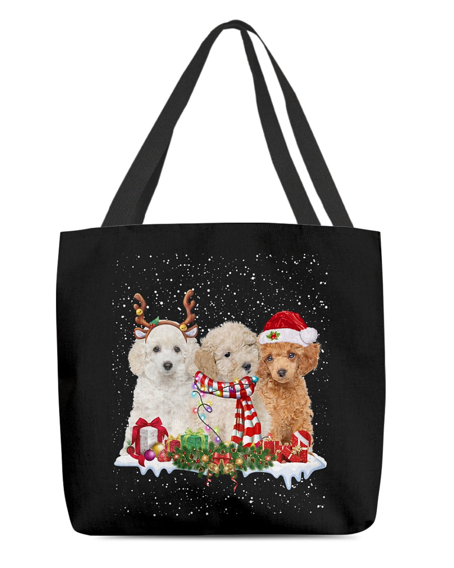 Christmas Buddies-Toy Poodle-Cloth Tote Bag