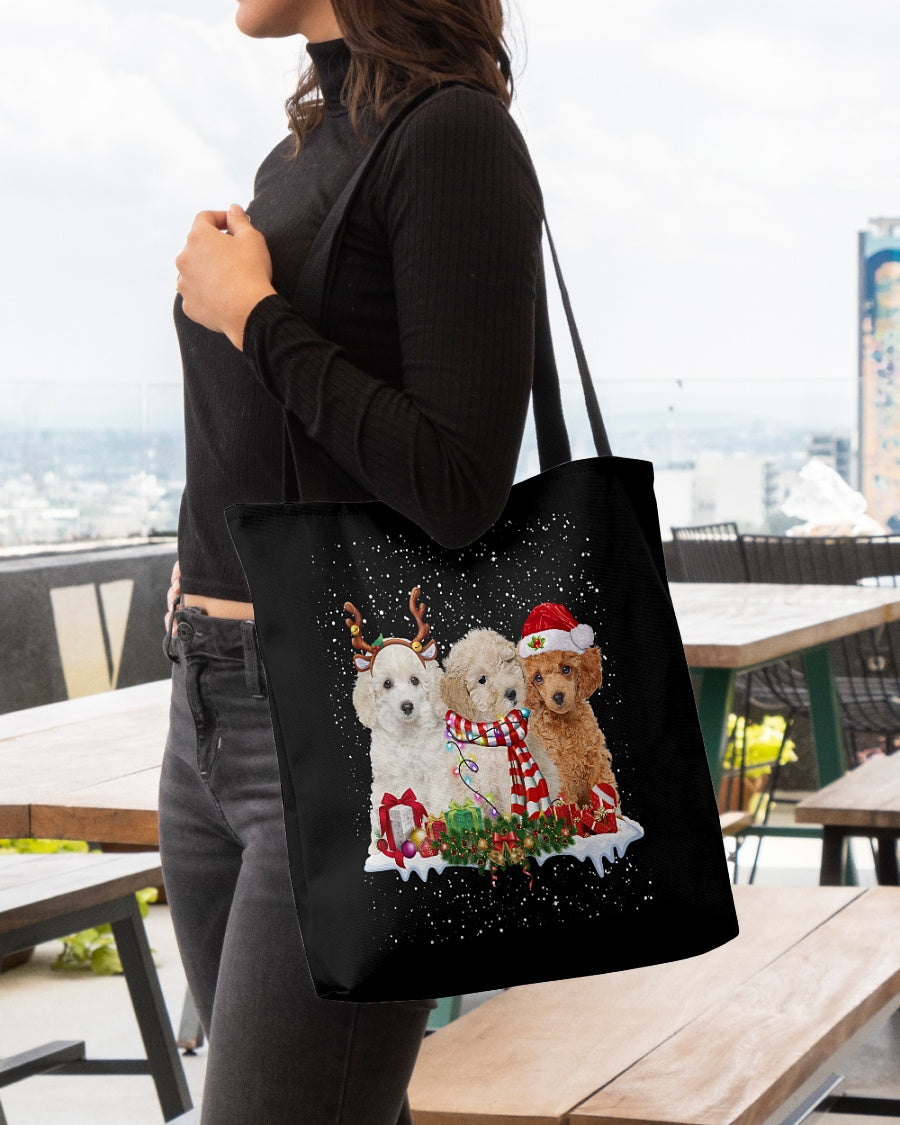 Christmas Buddies-Toy Poodle-Cloth Tote Bag