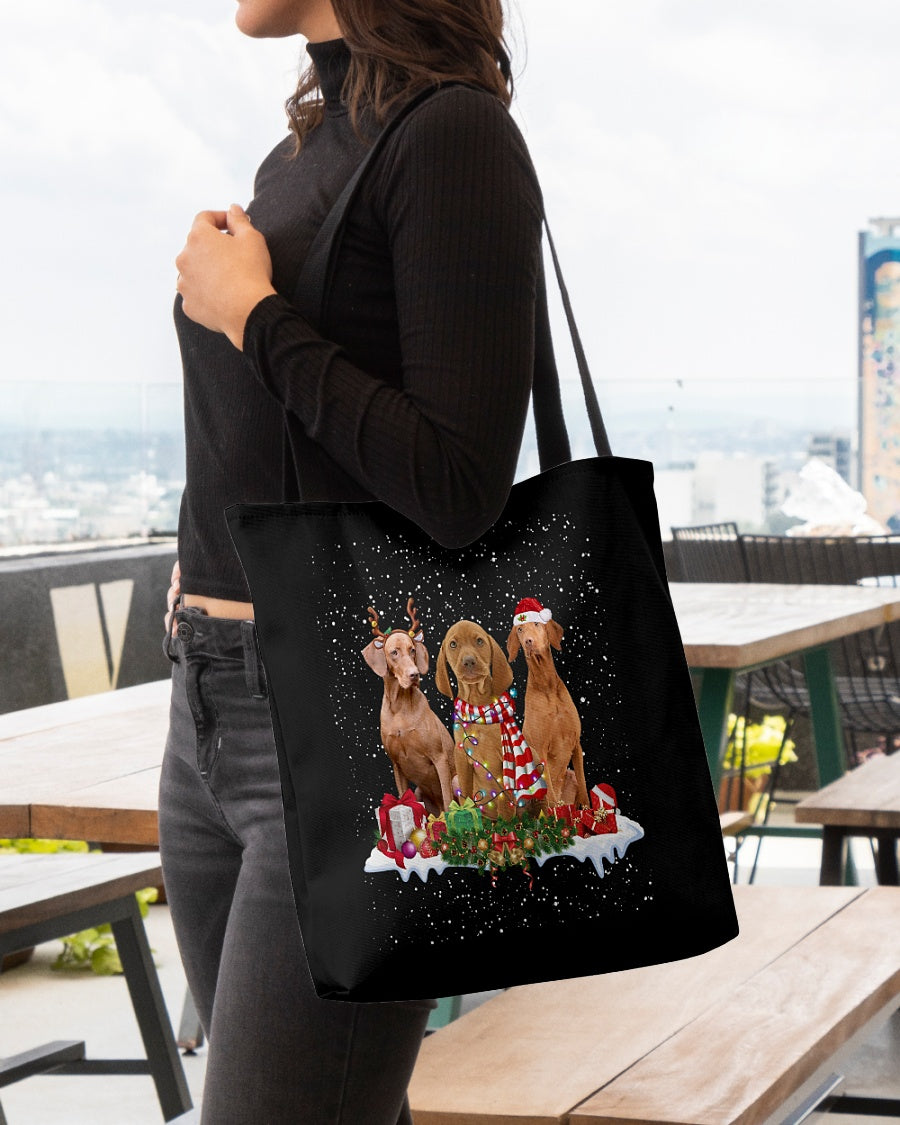 Christmas Buddies-Vizsla-Cloth Tote Bag