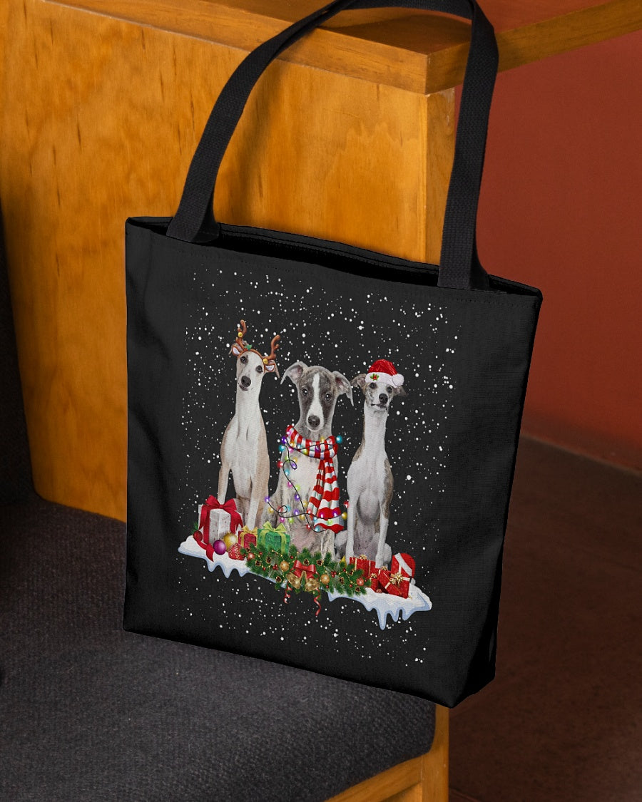 Christmas Buddies-Whippet-Cloth Tote Bag