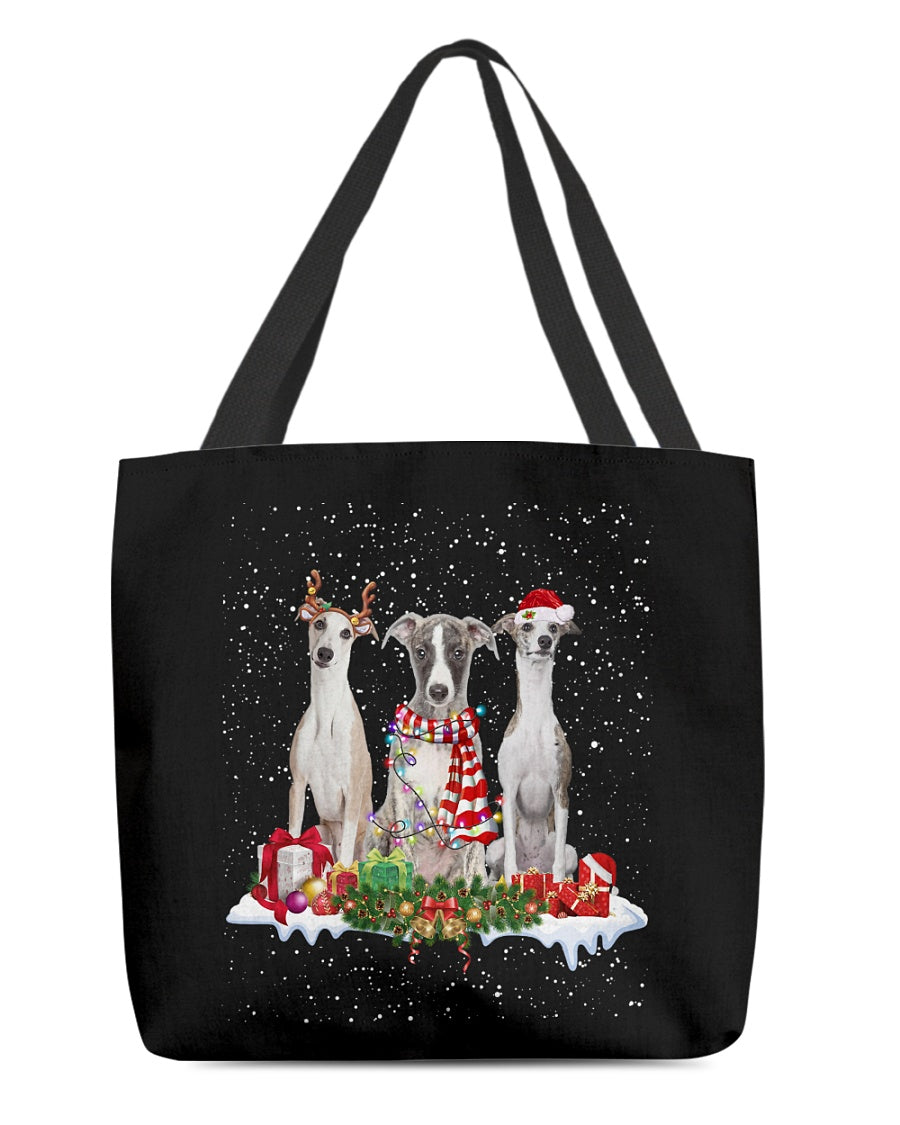 Christmas Buddies-Whippet-Cloth Tote Bag