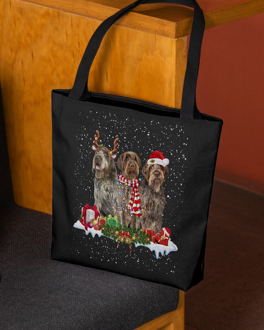 Christmas Buddies-Wirehaired Pointing Griffon-Cloth Tote Bag