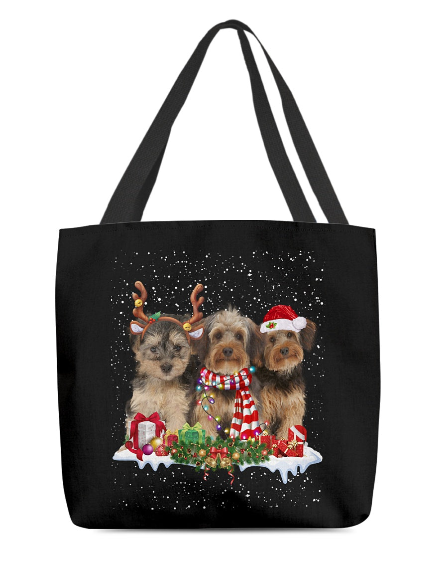 Christmas Buddies-Yorkipoo-Cloth Tote Bag