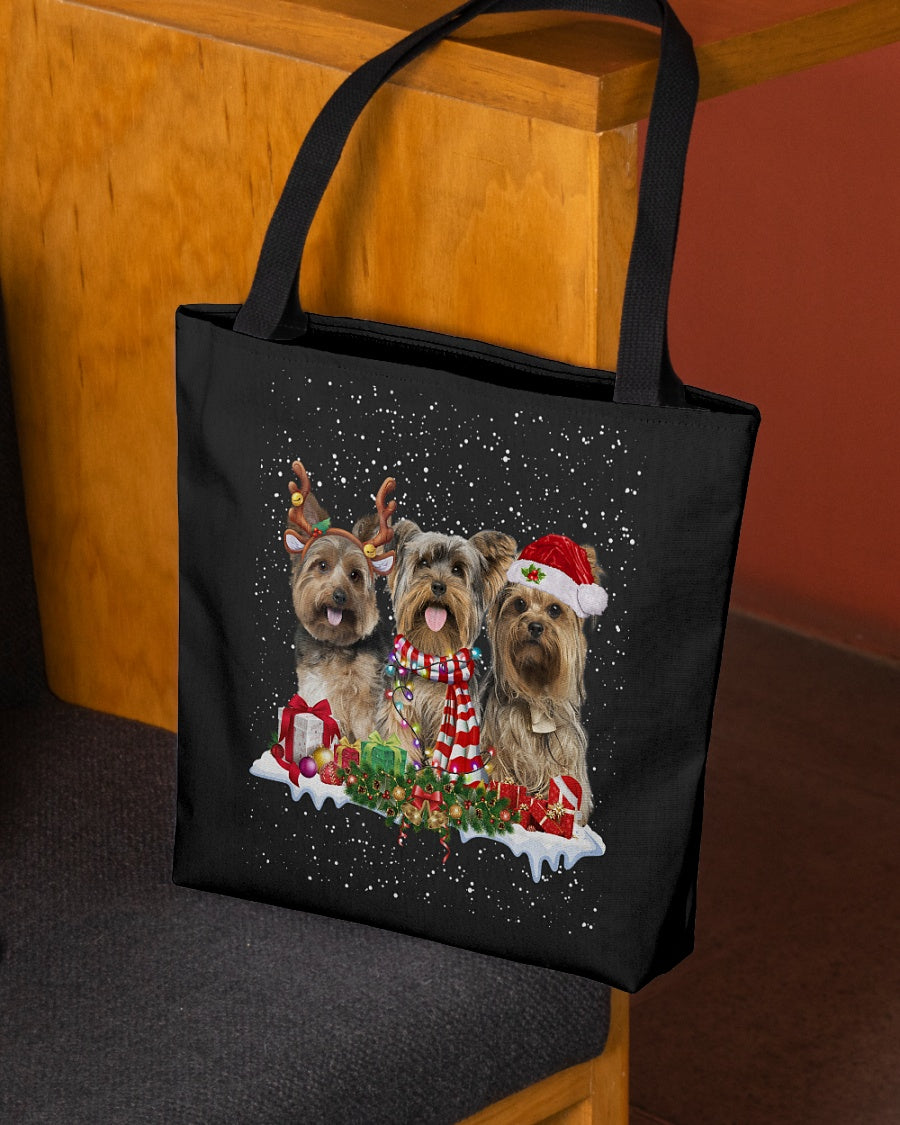Christmas Buddies-Yorkshire Terrier 1-Cloth Tote Bag