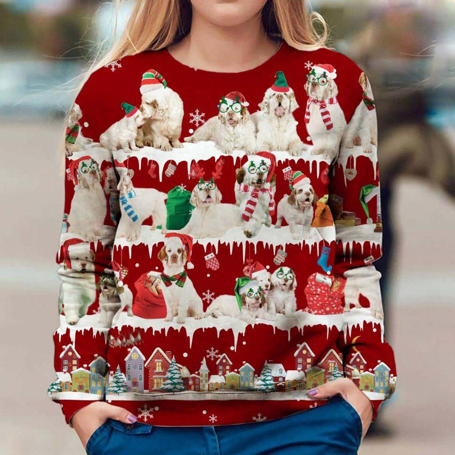 Clumber Spaniel - Snow Christmas - Premium Sweatshirt