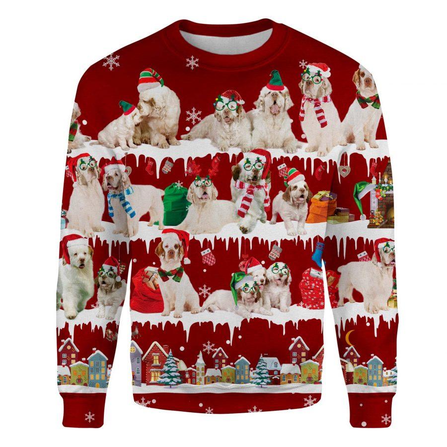 Clumber Spaniel - Snow Christmas - Premium Sweatshirt
