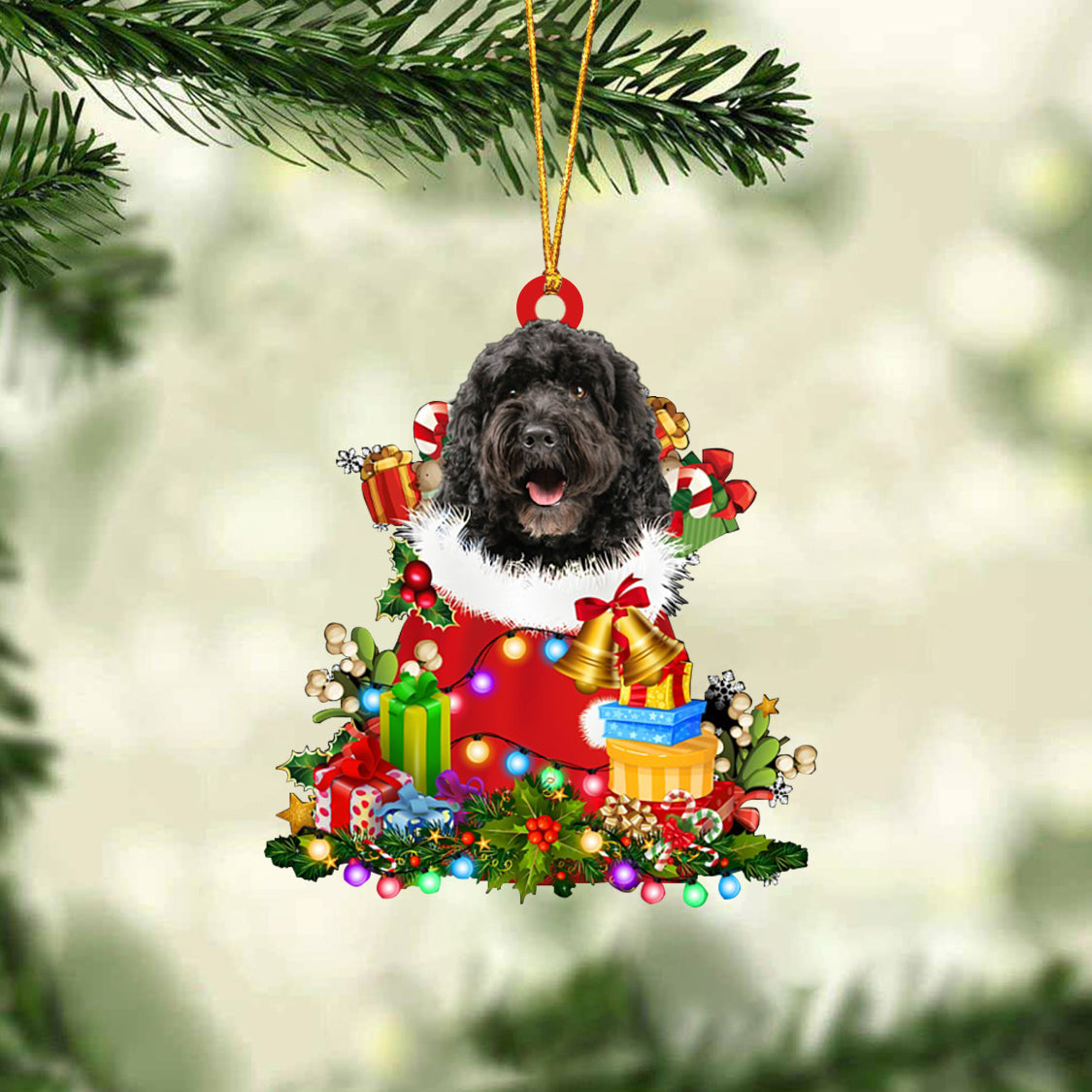 Cockapoo-Christmas Bag Gift-Two Sided Ornament