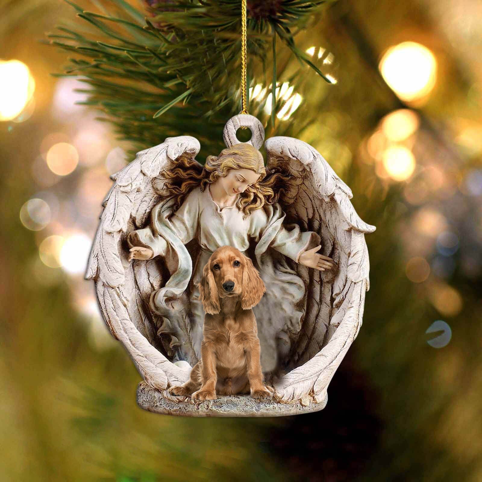 Cocker Spaniel-Angel Hug Winter Love Two Sided Ornament