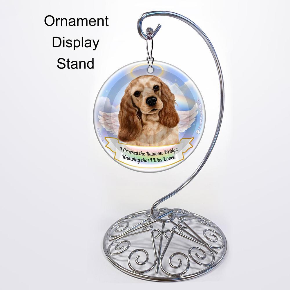 Rainbow Bridge Memorial-Cocker Spaniel Blonde Porcelain Hanging Ornament