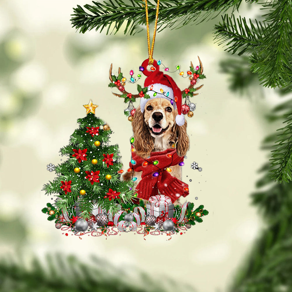 Cocker Spaniel-Reindeer Christmas-Two Sided Ornament