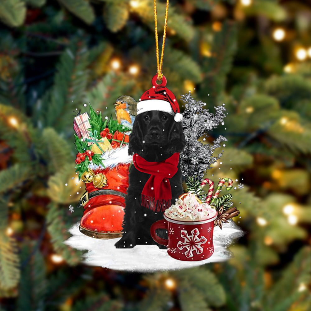 Cocker Spaniel(BLACK)-Winter Cup-Two Sided Ornament