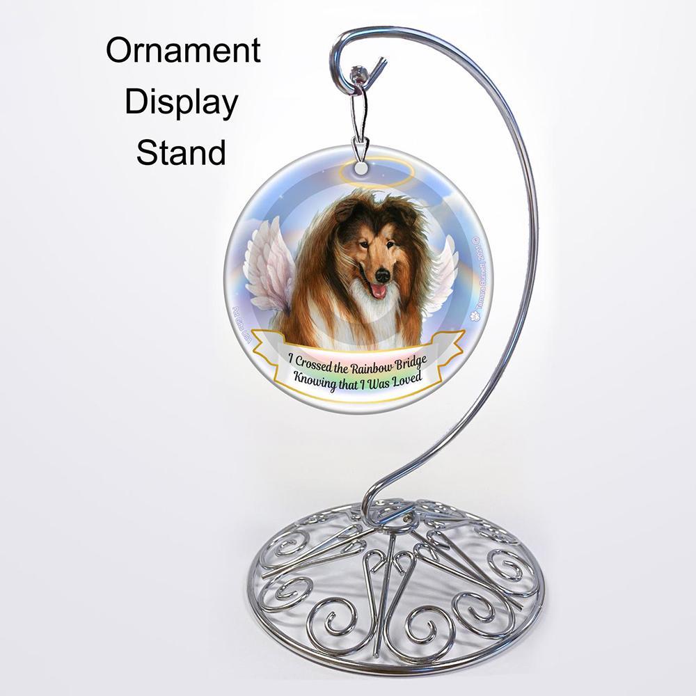 Rainbow Bridge Memorial-Collie Sable Porcelain Hanging Ornament