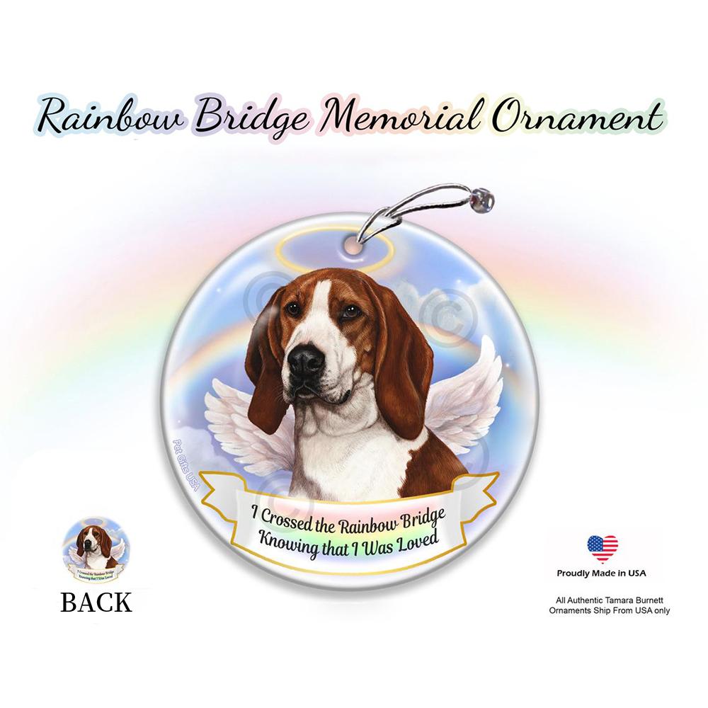 Rainbow Bridge Memorial-Coonhound Treeing Walker Porcelain Hanging Ornament