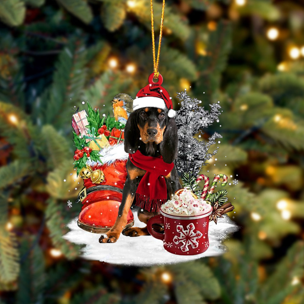 Coonhound-Winter Cup-Two Sided Ornament