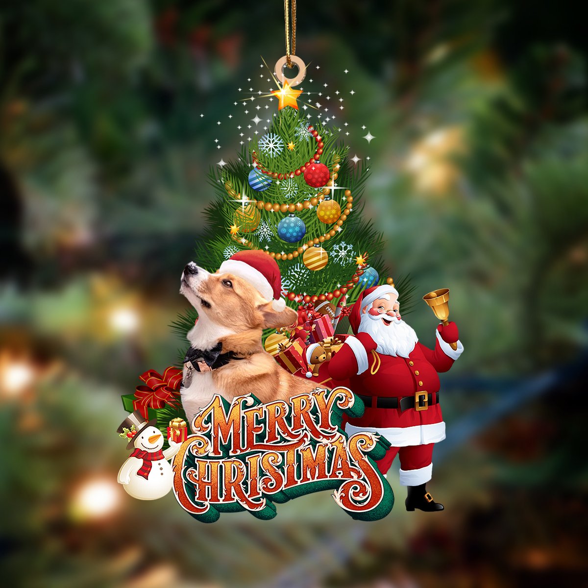 Corgi-Christmas Tree&amp;Dog Hanging Ornament