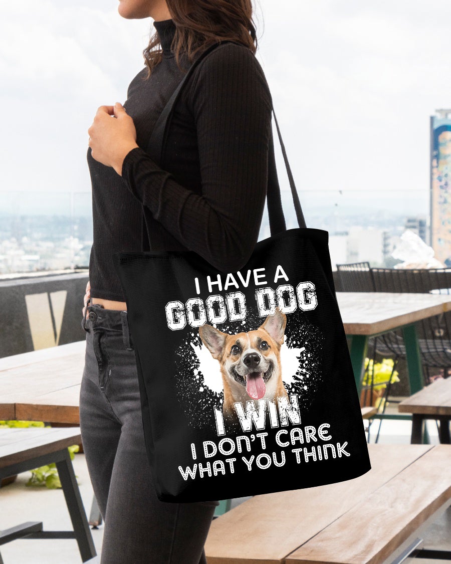 Corgi-I Win Cloth Tote Bag