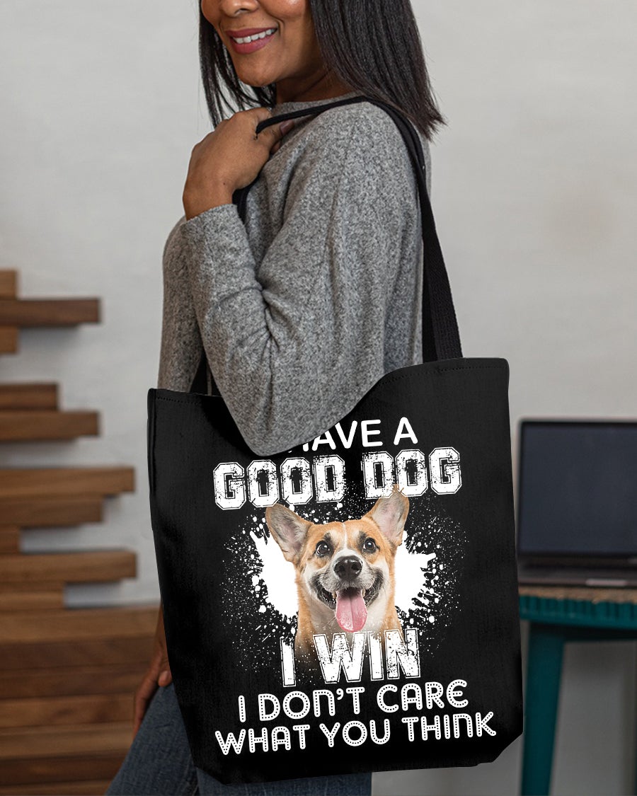 Corgi-I Win Cloth Tote Bag