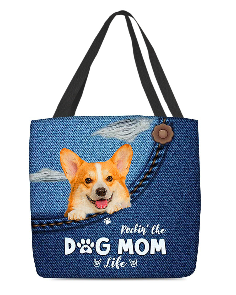 Corgi-Dog Mom Life-Cloth Tote Bag