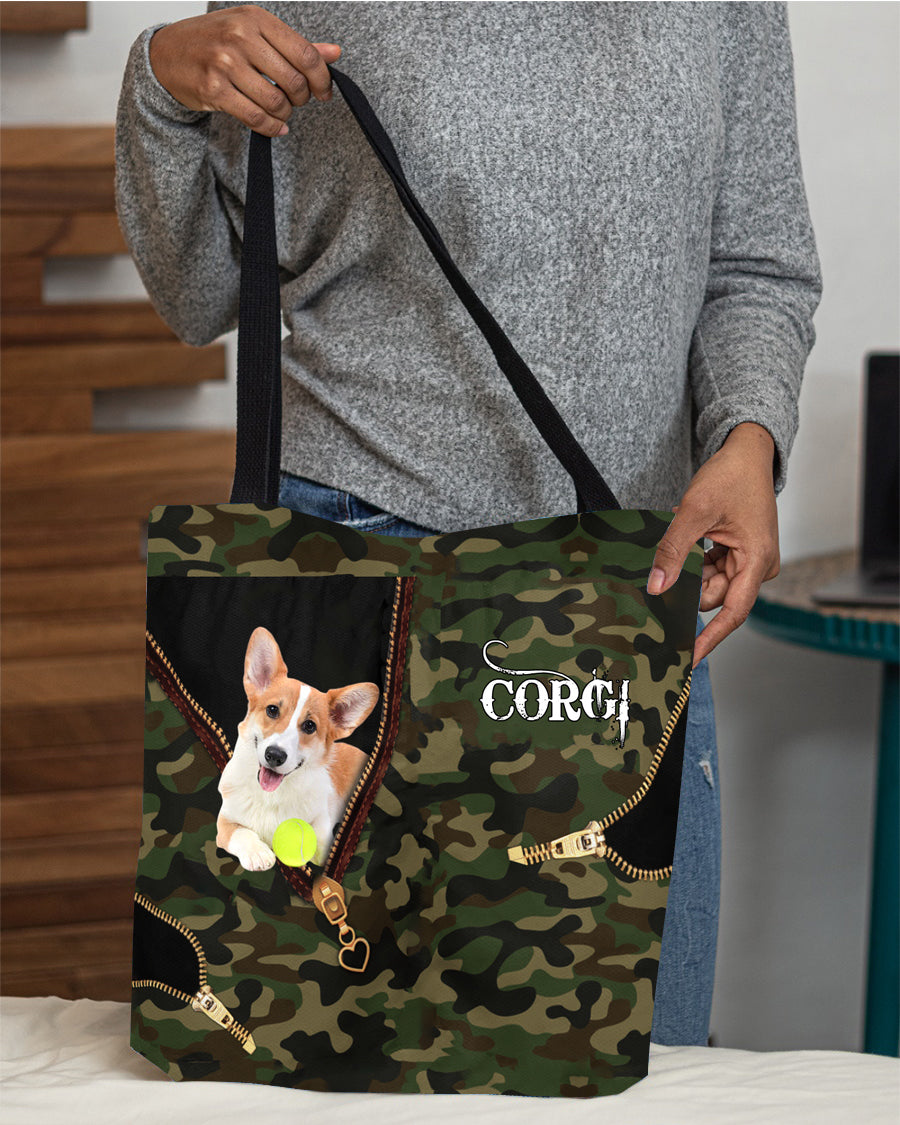 Corgi Camo Cloth Tote Bag