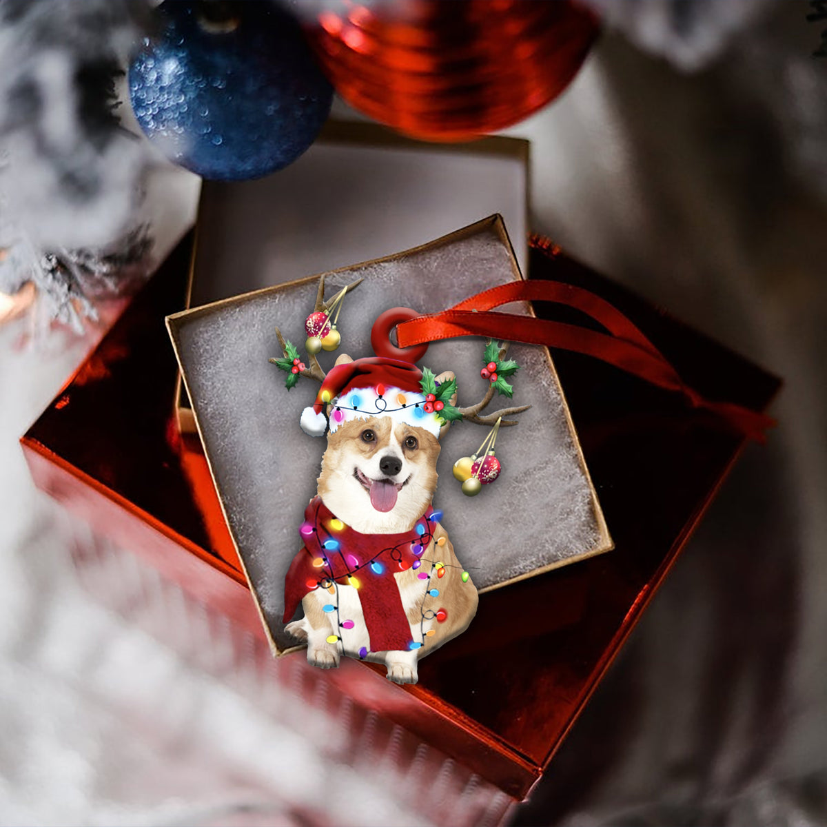 Corgi Christmas Shape Ornament