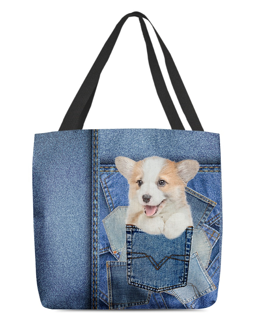 Corgi2-in pocket2-Cloth Tote Bag