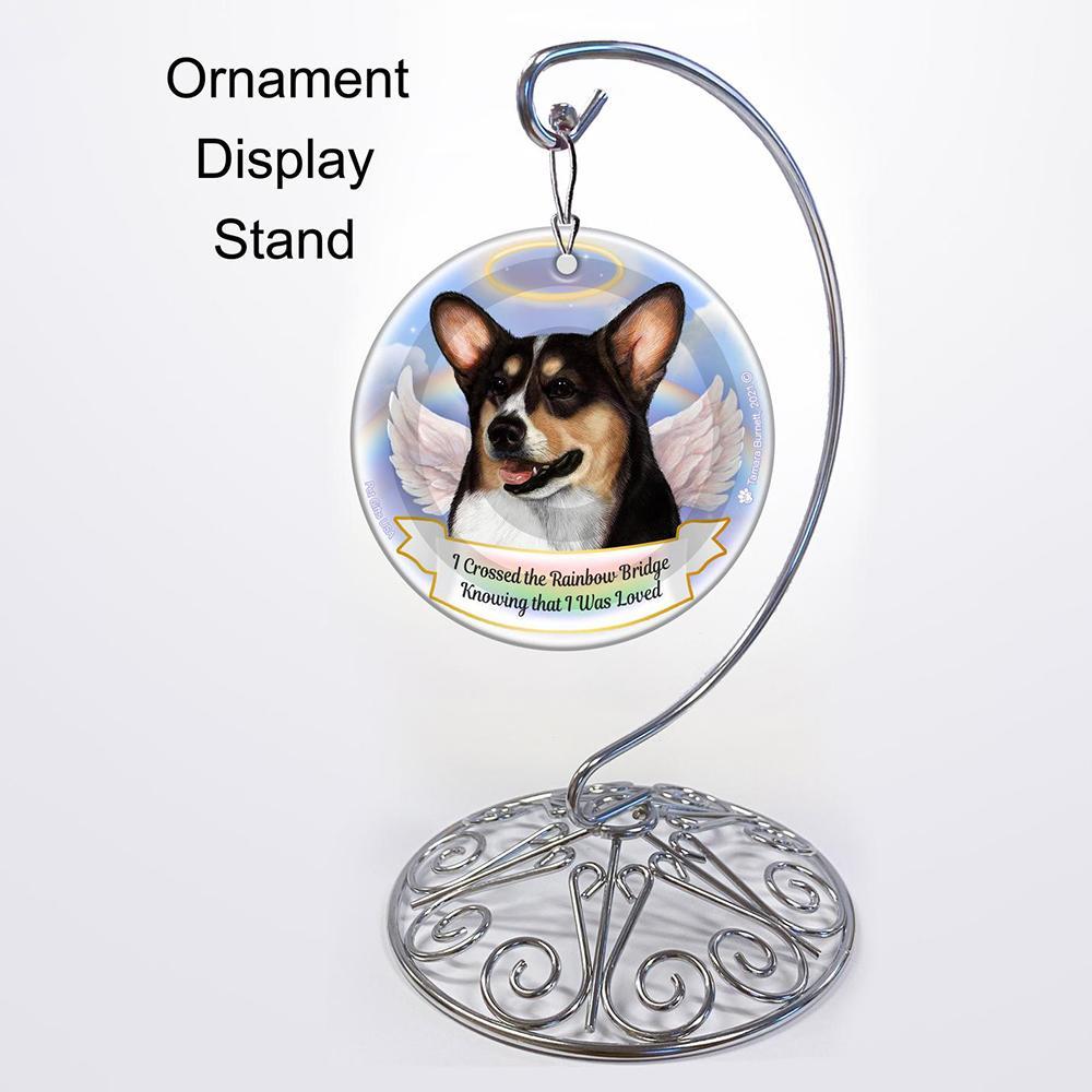 Rainbow Bridge Memorial-Corgi Pembroke Tri Color Porcelain Hanging Ornament