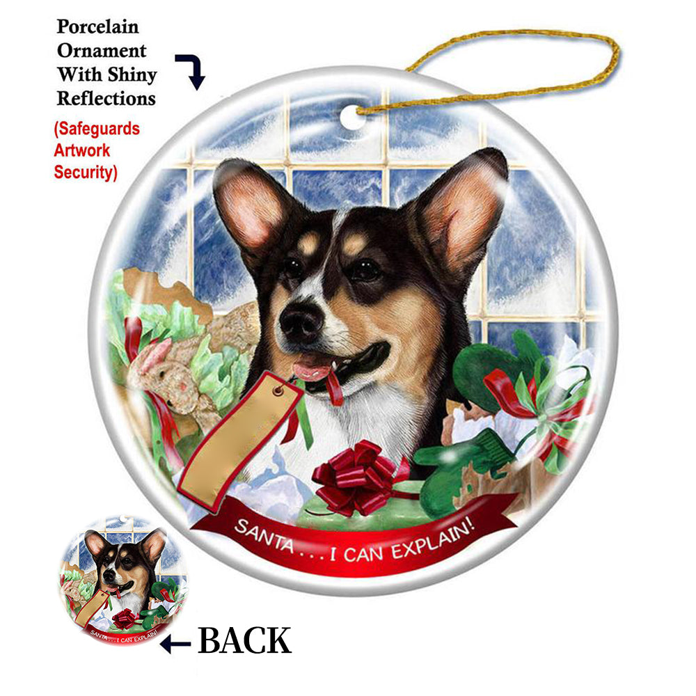 Corgi Pembroke Tricolor Porcelain Hanging Ornament Pet G Porcelain Hanging Ornament