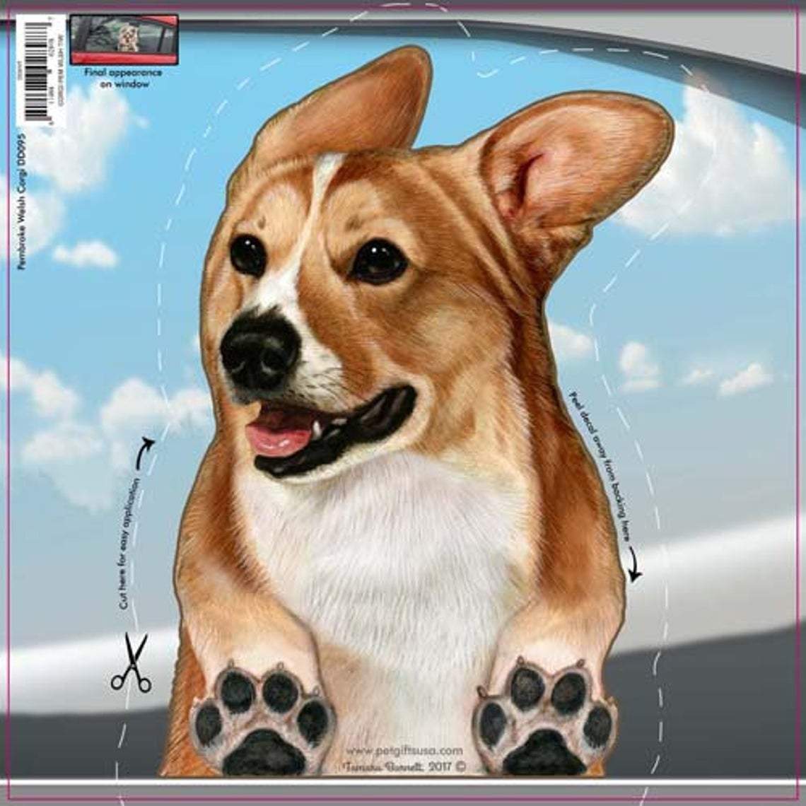 Corgi-On The Move Window Car Sticker