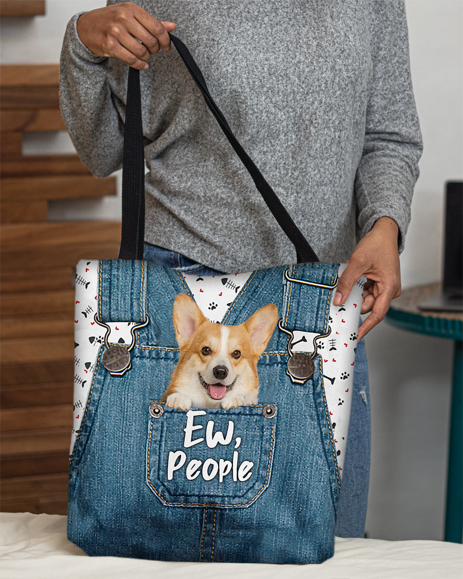 Corgi-EW people-Cloth Tote Bag