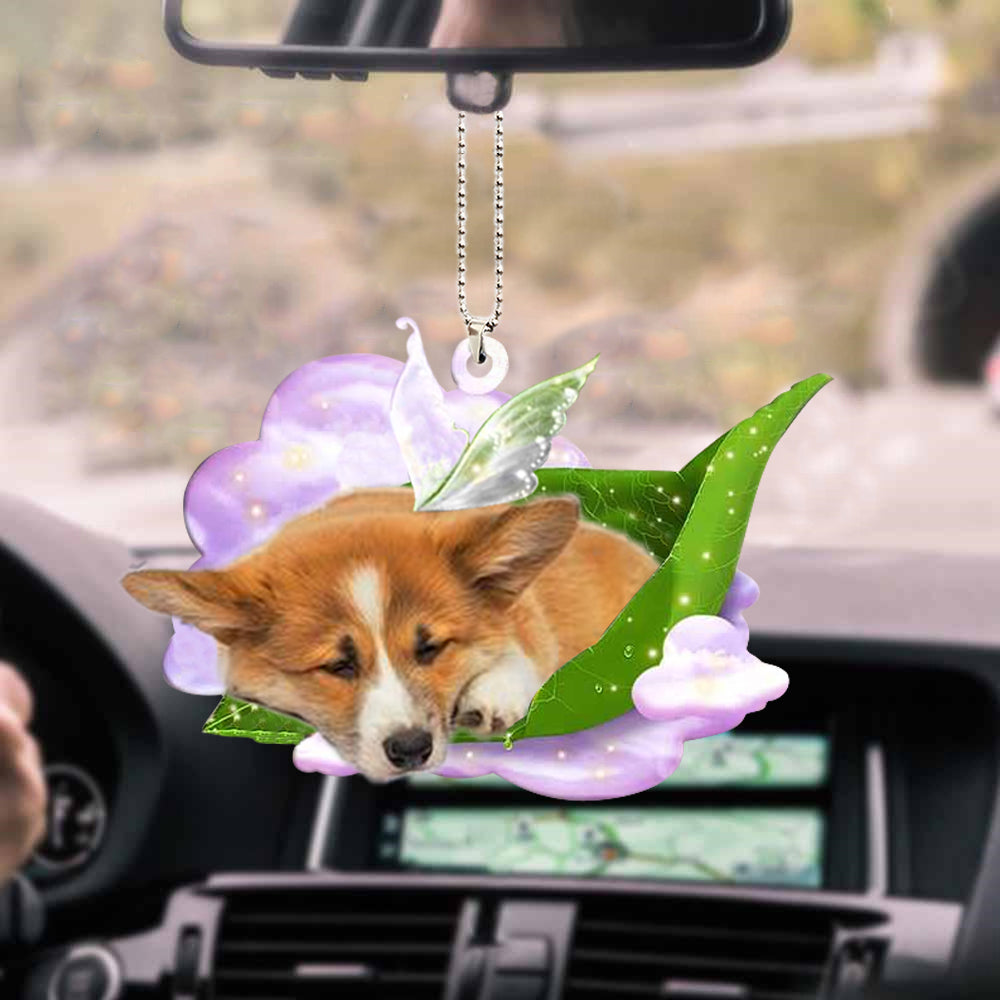 Corgi (2)-Sleep On Fallen Leaves-Two Sided Ornament