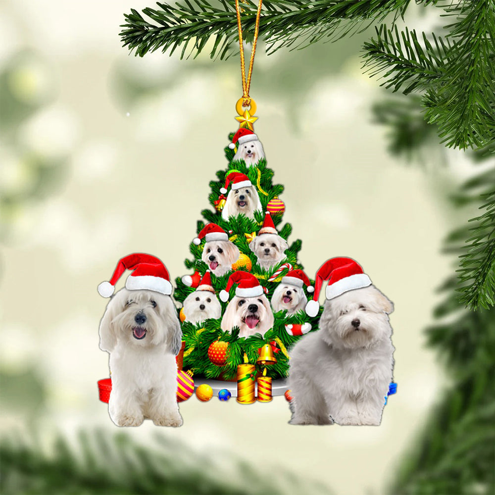 Coton De Tulear-Xmas Tree&amp;Dog-Two Sided Ornament