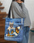 Cream-french-bulldog-Butterfly Daisies Fait-CLOTH TOTE BAG